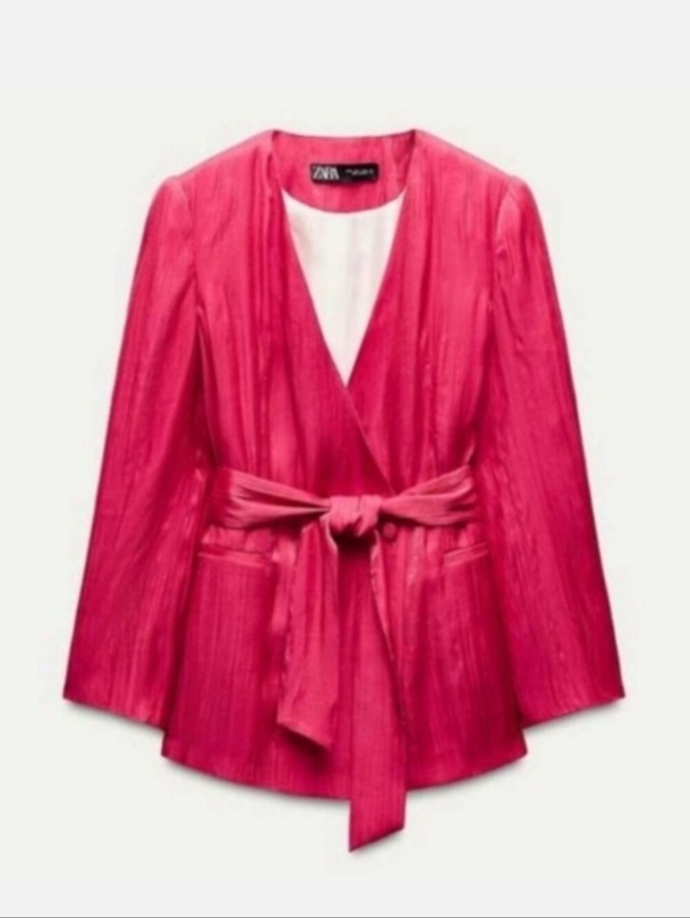 Zara Set 2pc Wide Pants and Blazer Pink Size XL - Picture 13 of 16